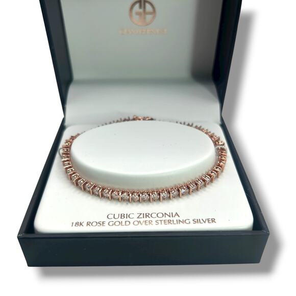 Giani Bernini Cubic Zirconia Tennis Bracelet 18k Rose Gold-Plate Sterling Silver - Picture 3 of 11